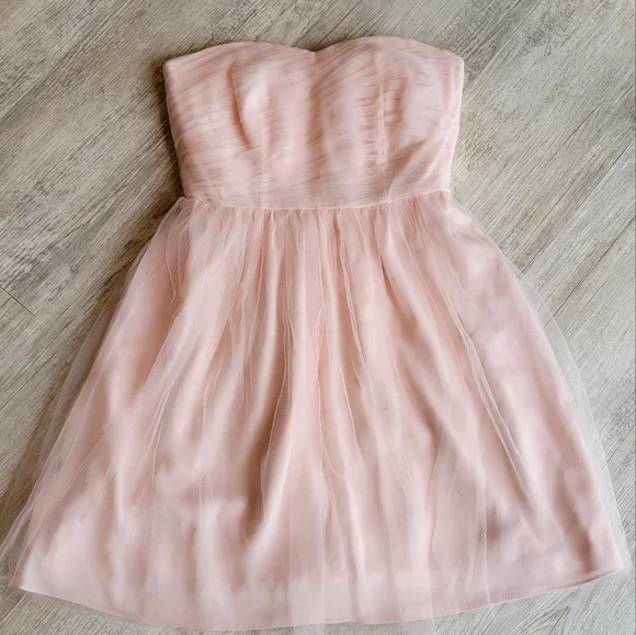 j crew pink strapless dress Purple/ White Dot Print 10 newdsalem Zip closure J Crew A Line Strapless